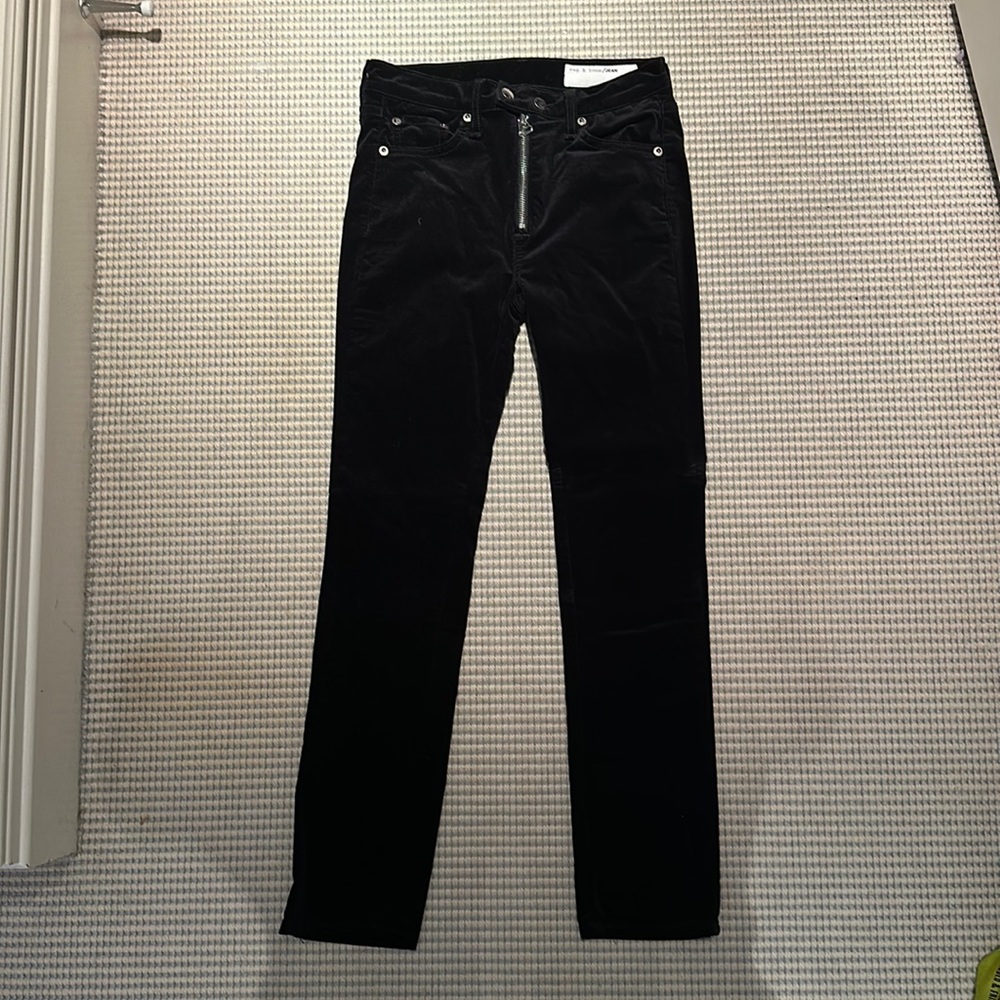 Rag & Bone Ankle skinny motorcycle velvet pants
